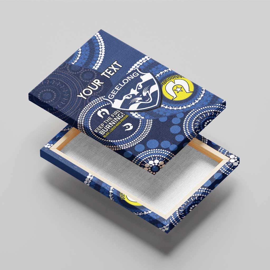 Custom AFL Geelong NAIDOC Week Canvas Wall Art Keep The Fire Burning Indigenous Art