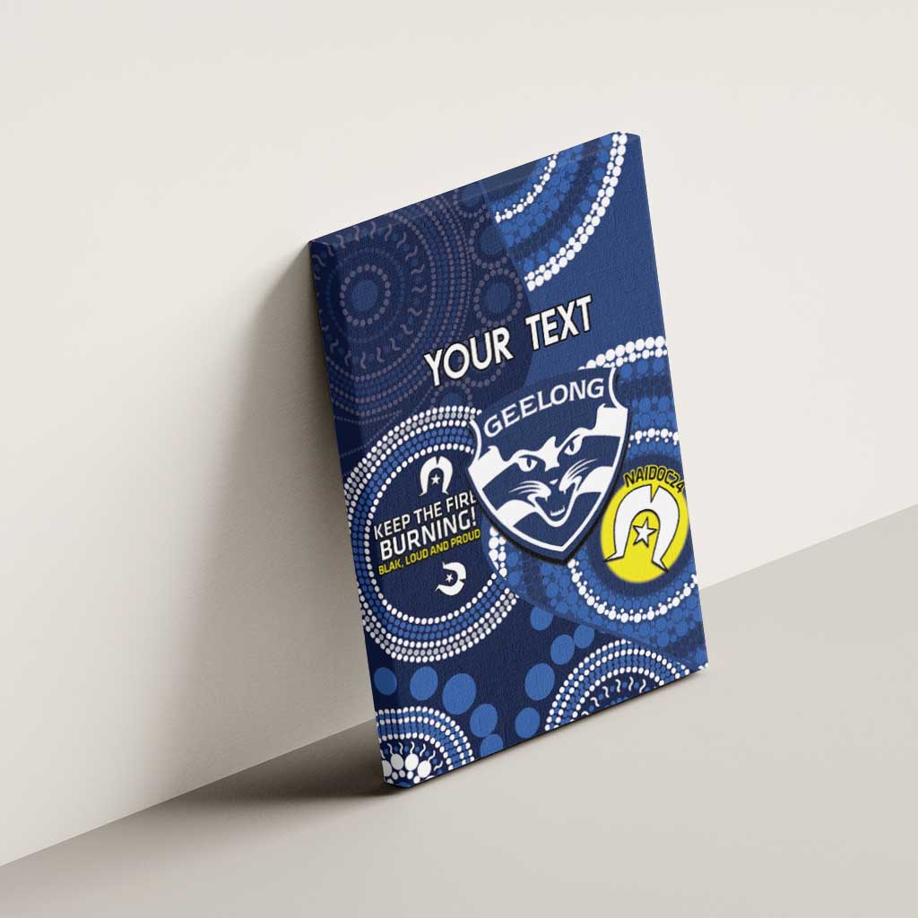 Custom AFL Geelong NAIDOC Week Canvas Wall Art Keep The Fire Burning Indigenous Art