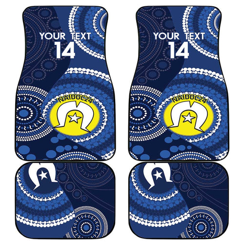 Custom AFL Geelong NAIDOC Week Car Mats Keep The Fire Burning Indigenous Art