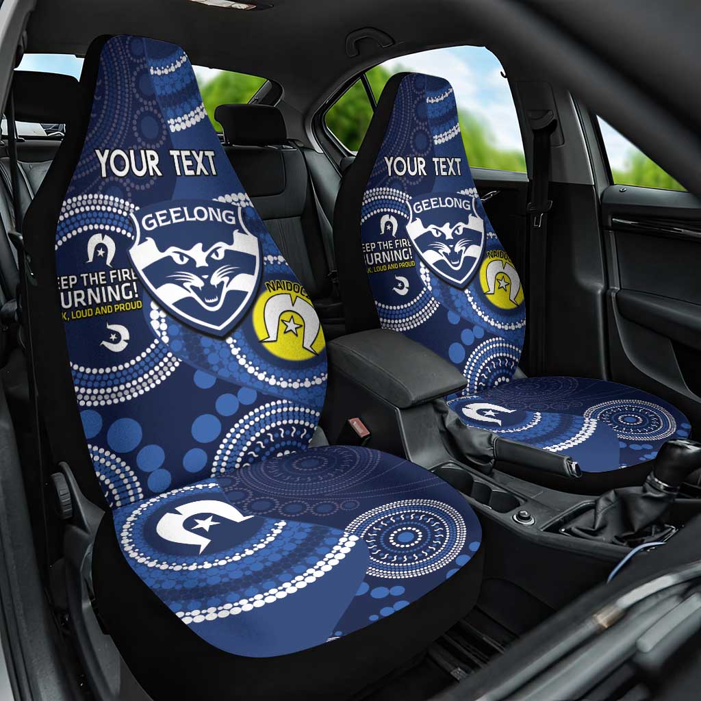 Custom AFL Geelong NAIDOC Week Car Seat Cover Keep The Fire Burning Indigenous Art