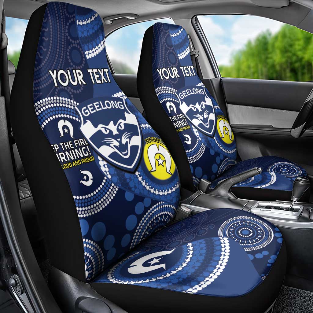 Custom AFL Geelong NAIDOC Week Car Seat Cover Keep The Fire Burning Indigenous Art