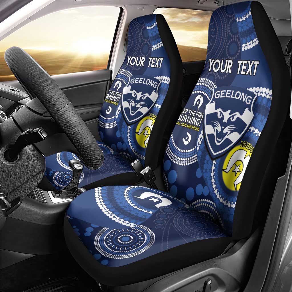 Custom AFL Geelong NAIDOC Week Car Seat Cover Keep The Fire Burning Indigenous Art