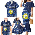 Custom AFL Geelong NAIDOC Week Family Matching Mermaid Dress and Hawaiian Shirt Keep The Fire Burning Indigenous Art
