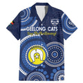 Custom AFL Geelong NAIDOC Week Family Matching Mermaid Dress and Hawaiian Shirt Keep The Fire Burning Indigenous Art