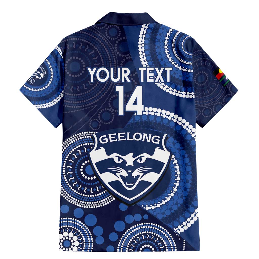 Custom AFL Geelong NAIDOC Week Family Matching Mermaid Dress and Hawaiian Shirt Keep The Fire Burning Indigenous Art