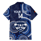 Custom AFL Geelong NAIDOC Week Family Matching Mermaid Dress and Hawaiian Shirt Keep The Fire Burning Indigenous Art