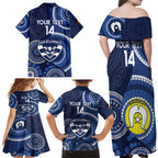 Custom AFL Geelong NAIDOC Week Family Matching Off Shoulder Maxi Dress and Hawaiian Shirt Keep The Fire Burning Indigenous Art