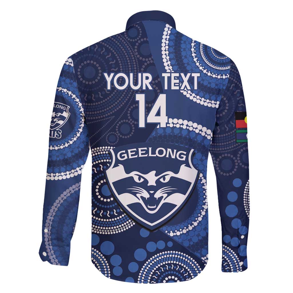 Custom AFL Geelong NAIDOC Week Family Matching Off Shoulder Maxi Dress and Hawaiian Shirt Keep The Fire Burning Indigenous Art