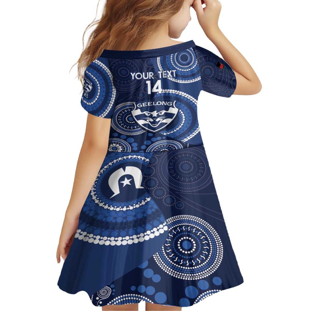 Custom AFL Geelong NAIDOC Week Family Matching Puletasi and Hawaiian Shirt Keep The Fire Burning Indigenous Art