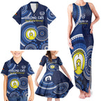 Custom AFL Geelong NAIDOC Week Family Matching Tank Maxi Dress and Hawaiian Shirt Keep The Fire Burning Indigenous Art