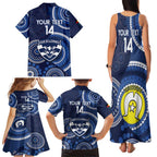 Custom AFL Geelong NAIDOC Week Family Matching Tank Maxi Dress and Hawaiian Shirt Keep The Fire Burning Indigenous Art