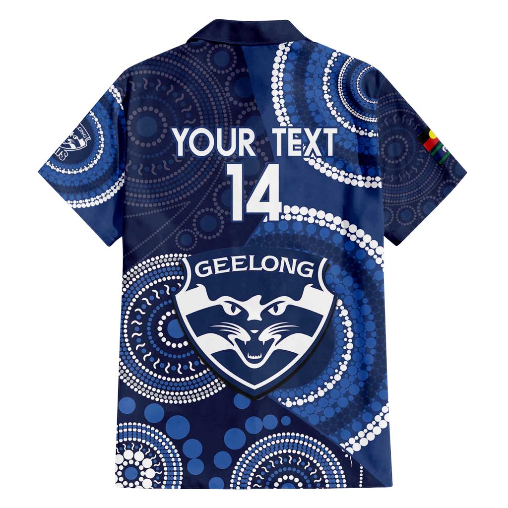 Custom AFL Geelong NAIDOC Week Family Matching Tank Maxi Dress and Hawaiian Shirt Keep The Fire Burning Indigenous Art
