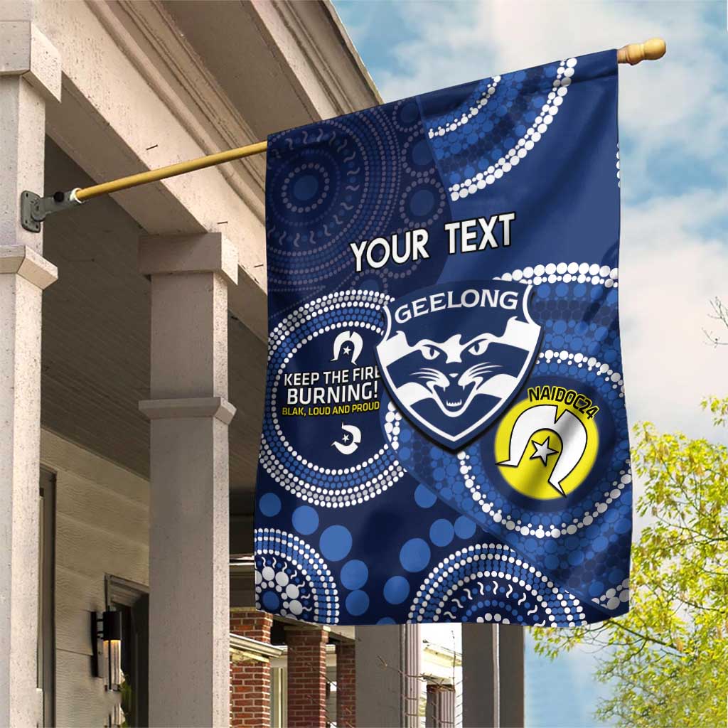 Custom AFL Geelong NAIDOC Week Garden Flag Keep The Fire Burning Indigenous Art