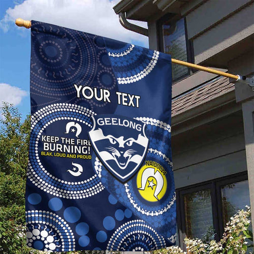 Custom AFL Geelong NAIDOC Week Garden Flag Keep The Fire Burning Indigenous Art
