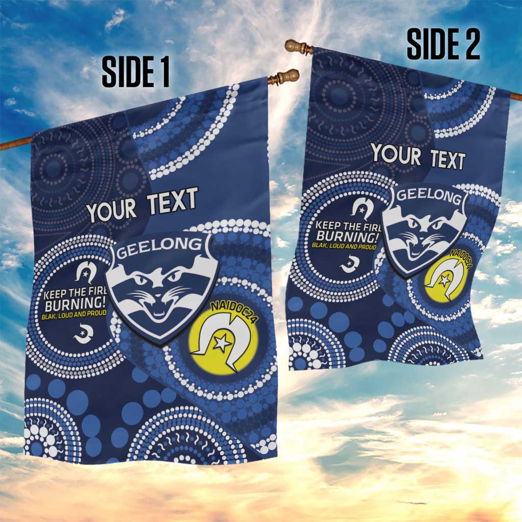 Custom AFL Geelong NAIDOC Week Garden Flag Keep The Fire Burning Indigenous Art