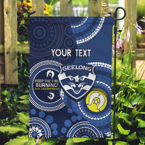 Custom AFL Geelong NAIDOC Week Garden Flag Keep The Fire Burning Indigenous Art