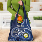 Custom AFL Geelong NAIDOC Week Grocery Bag Keep The Fire Burning Indigenous Art