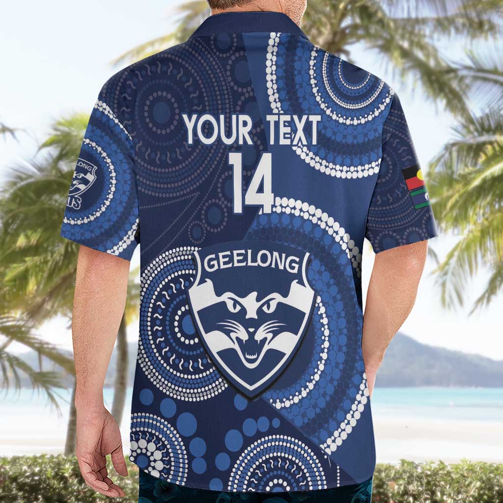 Custom AFL Geelong NAIDOC Week Hawaiian Shirt Keep The Fire Burning Indigenous Art