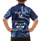 Custom AFL Geelong NAIDOC Week Hawaiian Shirt Keep The Fire Burning Indigenous Art
