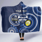 Custom AFL Geelong NAIDOC Week Hooded Blanket Keep The Fire Burning Indigenous Art
