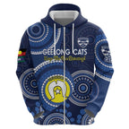 Custom AFL Geelong NAIDOC Week Hoodie Keep The Fire Burning Indigenous Art