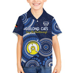 Custom AFL Geelong NAIDOC Week Kid Hawaiian Shirt Keep The Fire Burning Indigenous Art