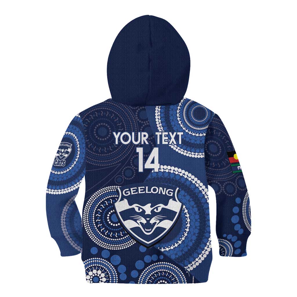 Custom AFL Geelong NAIDOC Week Kid Hoodie Keep The Fire Burning Indigenous Art