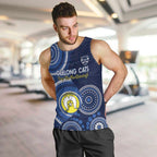 Custom AFL Geelong NAIDOC Week Men Tank Top Keep The Fire Burning Indigenous Art