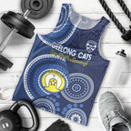 Custom AFL Geelong NAIDOC Week Men Tank Top Keep The Fire Burning Indigenous Art