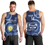 Custom AFL Geelong NAIDOC Week Men Tank Top Keep The Fire Burning Indigenous Art
