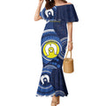 Custom AFL Geelong NAIDOC Week Mermaid Dress Keep The Fire Burning Indigenous Art