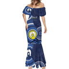 Custom AFL Geelong NAIDOC Week Mermaid Dress Keep The Fire Burning Indigenous Art