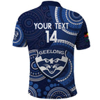 Custom AFL Geelong NAIDOC Week Polo Shirt Keep The Fire Burning Indigenous Art