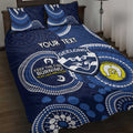 Custom AFL Geelong NAIDOC Week Quilt Bed Set Keep The Fire Burning Indigenous Art