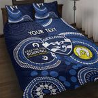 Custom AFL Geelong NAIDOC Week Quilt Bed Set Keep The Fire Burning Indigenous Art