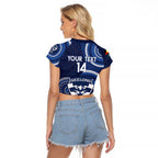 Custom AFL Geelong NAIDOC Week Raglan Cropped T Shirt Keep The Fire Burning Indigenous Art