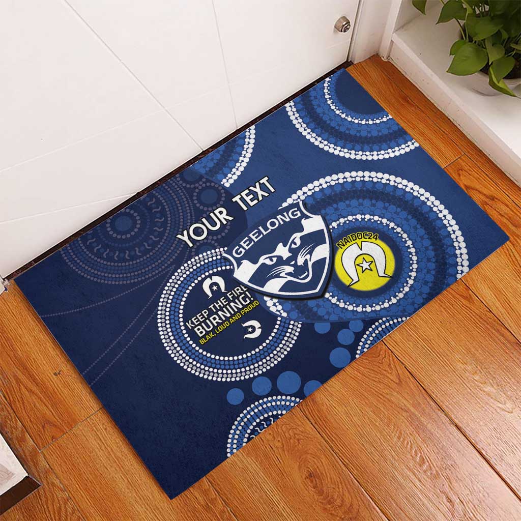 Custom AFL Geelong NAIDOC Week Rubber Doormat Keep The Fire Burning Indigenous Art