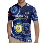 Custom AFL Geelong NAIDOC Week Rugby Jersey Keep The Fire Burning Indigenous Art