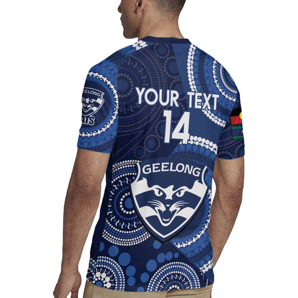Custom AFL Geelong NAIDOC Week Rugby Jersey Keep The Fire Burning Indigenous Art