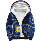 Custom AFL Geelong NAIDOC Week Sherpa Hoodie Keep The Fire Burning Indigenous Art