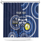 Custom AFL Geelong NAIDOC Week Shower Curtain Keep The Fire Burning Indigenous Art