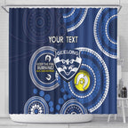 Custom AFL Geelong NAIDOC Week Shower Curtain Keep The Fire Burning Indigenous Art