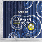 Custom AFL Geelong NAIDOC Week Shower Curtain Keep The Fire Burning Indigenous Art