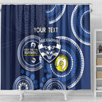 Custom AFL Geelong NAIDOC Week Shower Curtain Keep The Fire Burning Indigenous Art