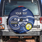 Custom AFL Geelong NAIDOC Week Spare Tire Cover Keep The Fire Burning Indigenous Art