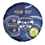 Custom AFL Geelong NAIDOC Week Spare Tire Cover Keep The Fire Burning Indigenous Art