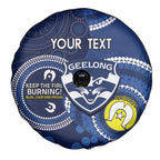 Custom AFL Geelong NAIDOC Week Spare Tire Cover Keep The Fire Burning Indigenous Art
