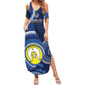 Custom AFL Geelong NAIDOC Week Summer Maxi Dress Keep The Fire Burning Indigenous Art