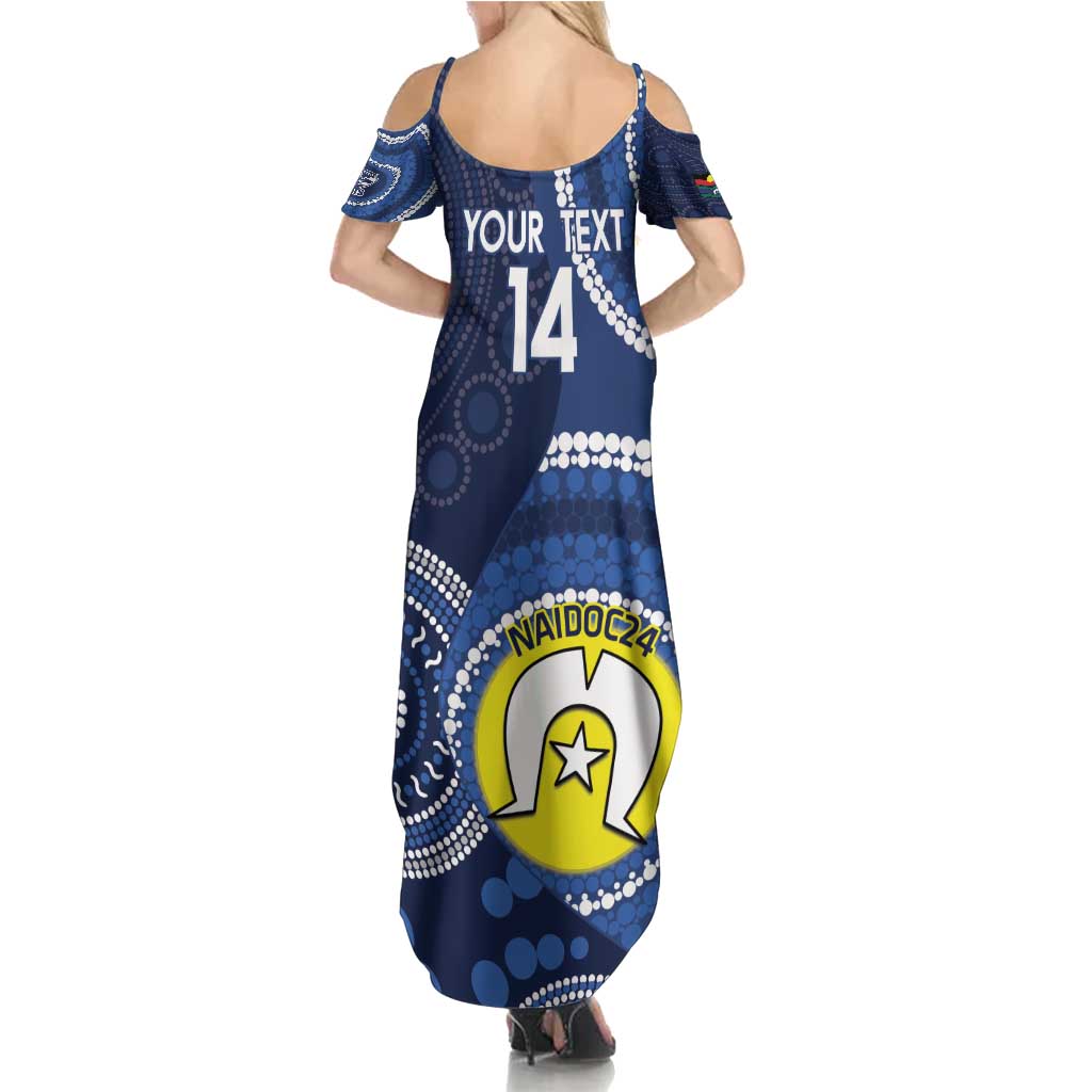 Custom AFL Geelong NAIDOC Week Summer Maxi Dress Keep The Fire Burning Indigenous Art