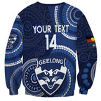 Custom AFL Geelong NAIDOC Week Sweatshirt Keep The Fire Burning Indigenous Art